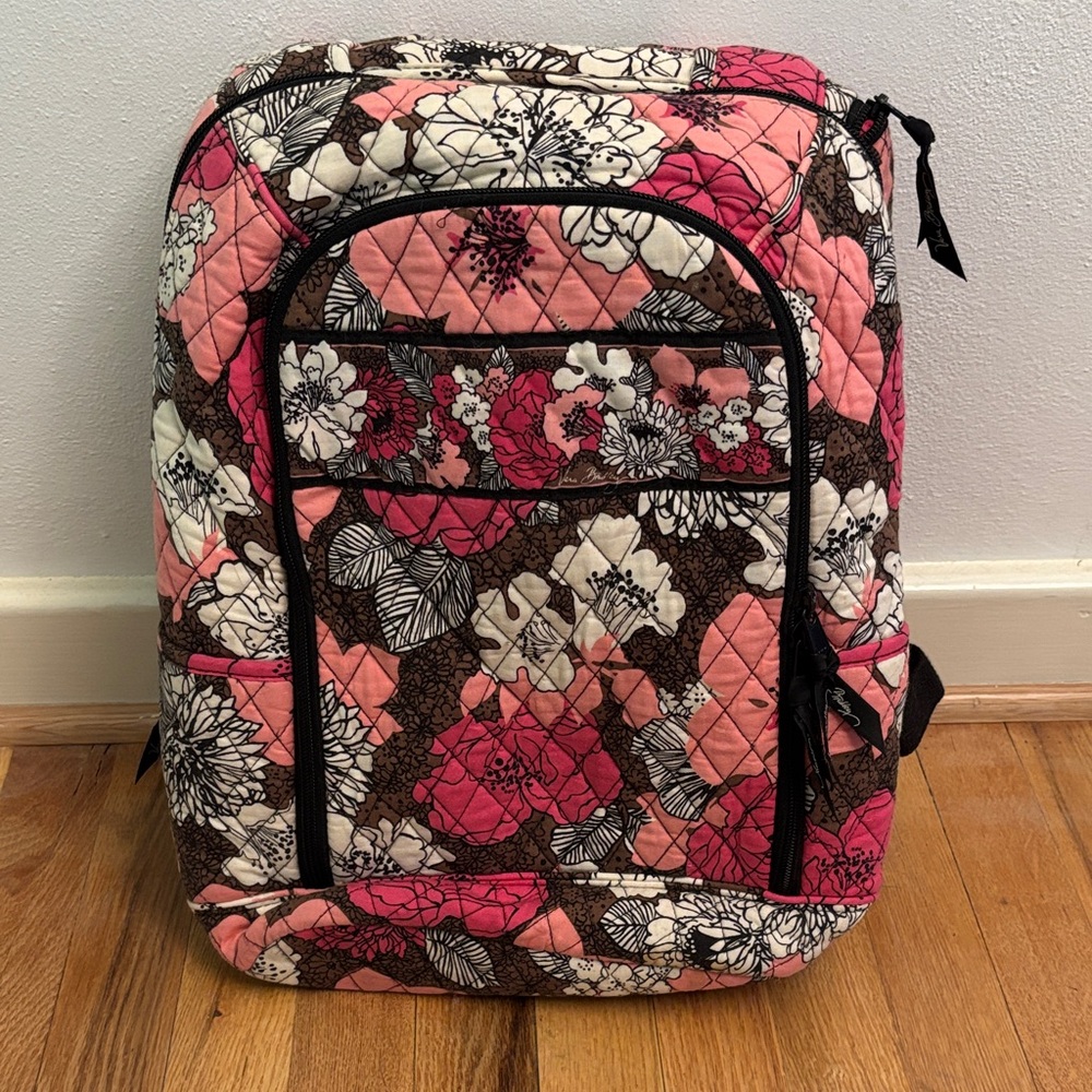 Vera Bradley Laptop Backpack in Mocha Rouge